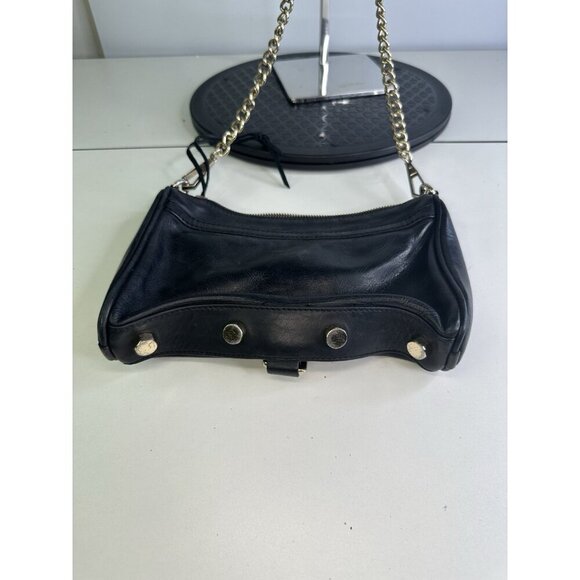 Rebecca-Minkoff-Navy-Leather-Mini-M.A.C-Crossbody-Bag-Gold-Chain-Shoulder - Picture 2 of 7